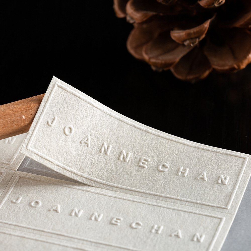 Custom Special Textured Paper Embossed Labels Sticker Logo Business Stickers