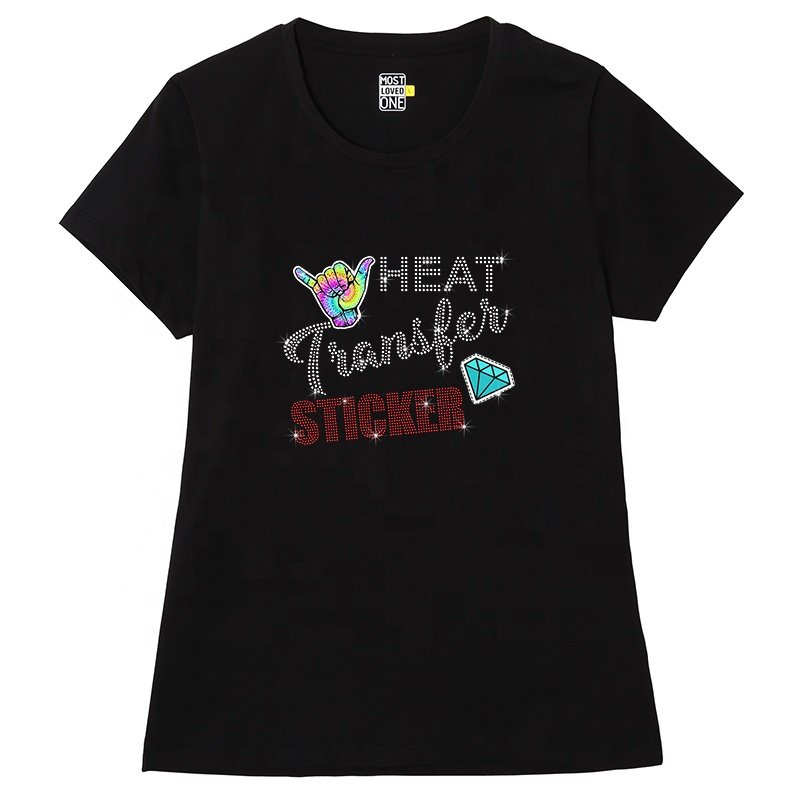 Wholesale Bling Heat Transfer Sticker T-Shirt Rhinestones Appliques Heat Transfer Sticker For Hat