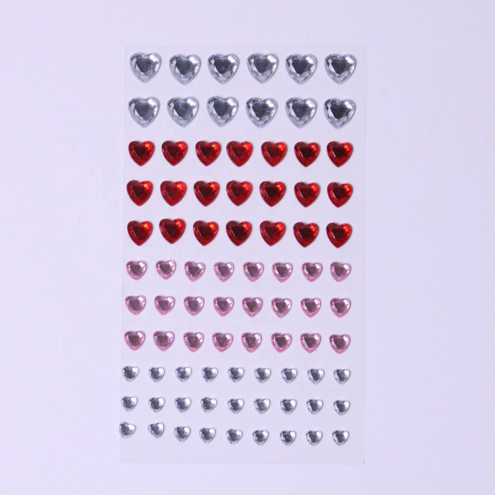 heart shape crystal sticker diamond sticker sheets rhinestone gem sticker