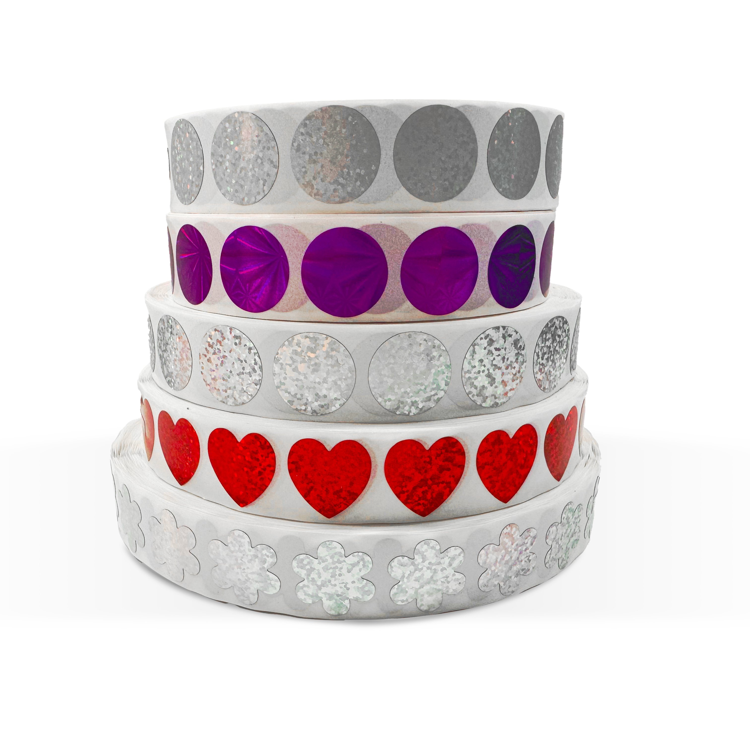 Custom DIY Scratch Off Round Label Stickers Silver Glitter 1 Inch Circle Holographic Labels Vinyl Sticker Removable Roll