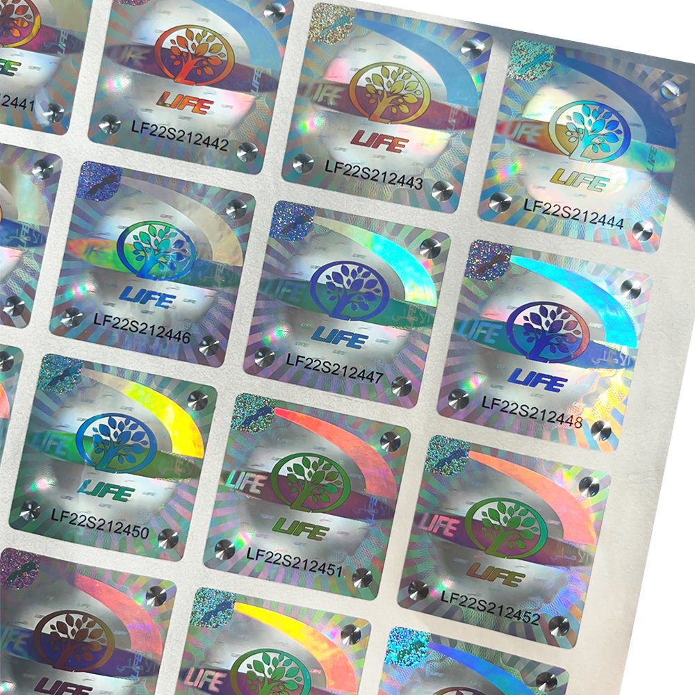 Yutai New Arrivals Custom Adhesive Void Stickers Hologram Security Code Sticker Sheet Label For Cosmetic