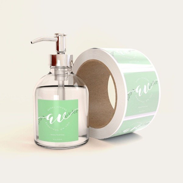 Private Label Skincare Logo Adhesive Roll Labels stickers For Packaging