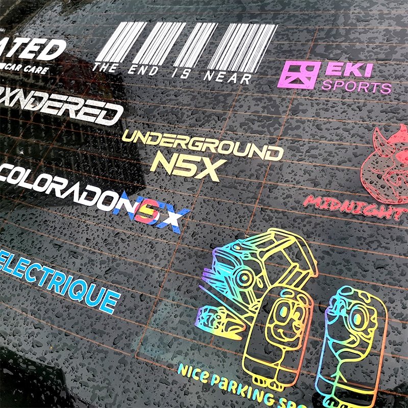 Custom Adhesive Waterproof UV Printing Vinyl Outdoor Vehicle Use Custom Logo Die Cut Vinyl Decal Transfer Car Window Stickers