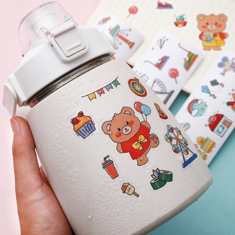 Custom logo waterproof cute sticker uv dtf wraps for drinking water cup glass tumbler