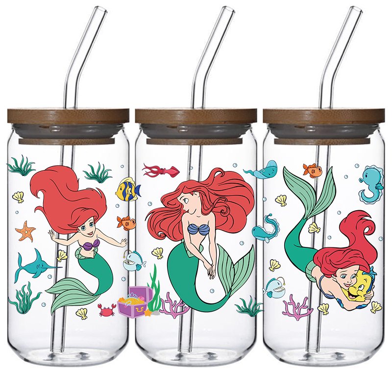 Wholesale Custom uvdtf cup wraps 16oz Cartoon Transfer Logo Sticker Uv Dtf Cup Wrap Transfers For Glass Cup Coffee Mug