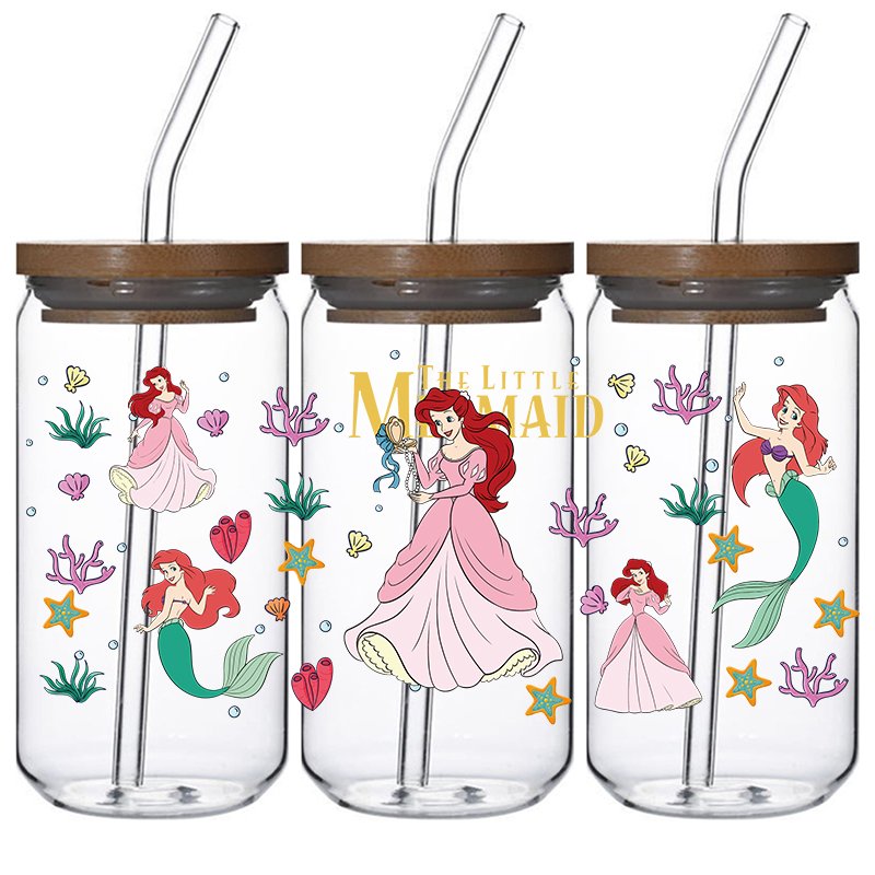 Wholesale Custom uvdtf cup wraps 16oz Cartoon Transfer Logo Sticker Uv Dtf Cup Wrap Transfers For Glass Cup Coffee Mug