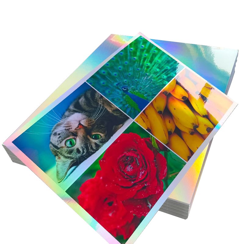 RC Printable 3D Holographic Glossy Vinyl Photo Sticker Paper For Inkjet Printer
