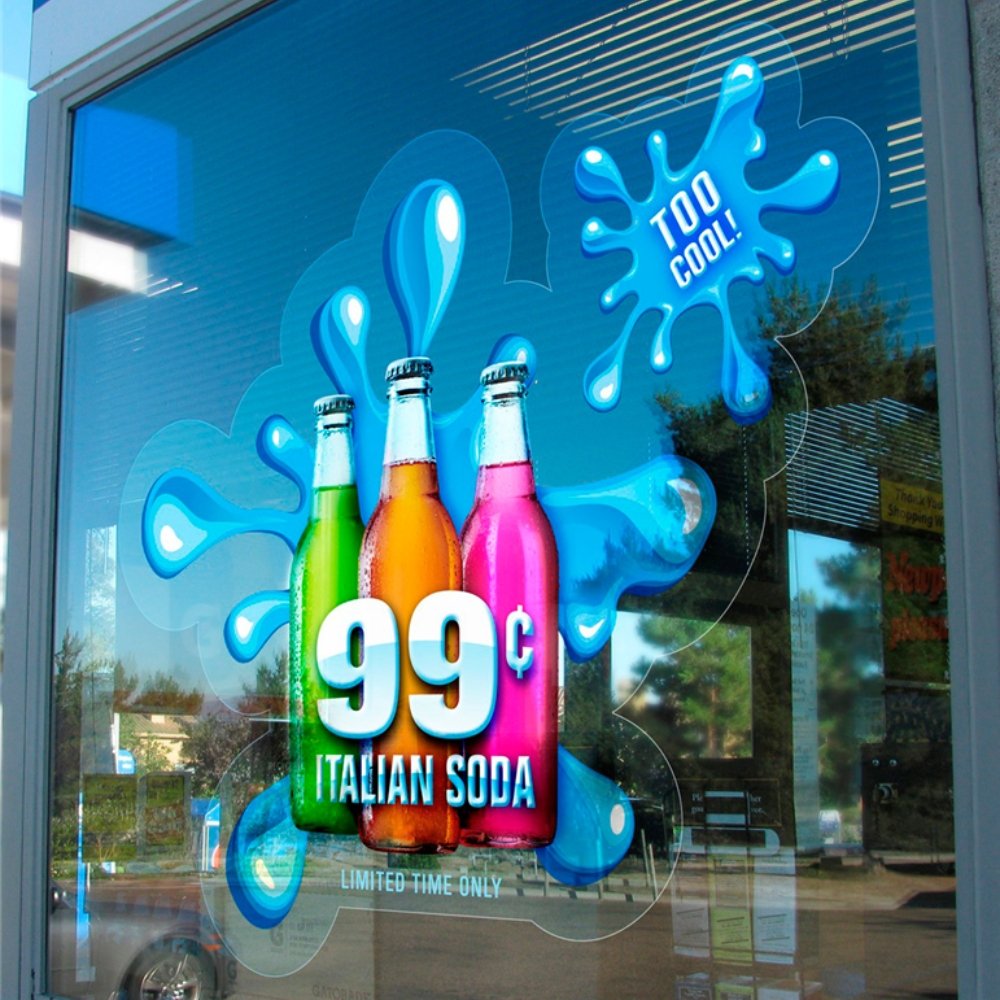 Custom Clear Window Clings Glass Vinyl Sticker Film UV Printed Logo Sign Decal Reusable for Store Shop Hotel Decoration