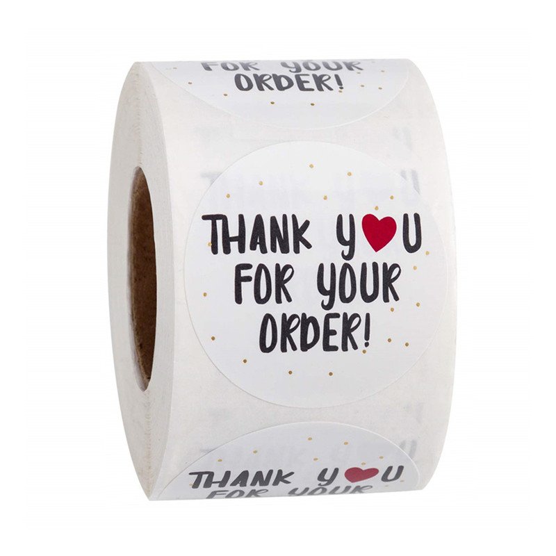 business thank you printing metal kawaii anime transfer stickers roll custom label sticker with logo