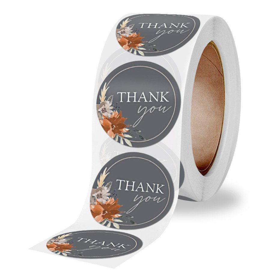 business thank you printing metal kawaii anime transfer stickers roll custom label sticker with logo