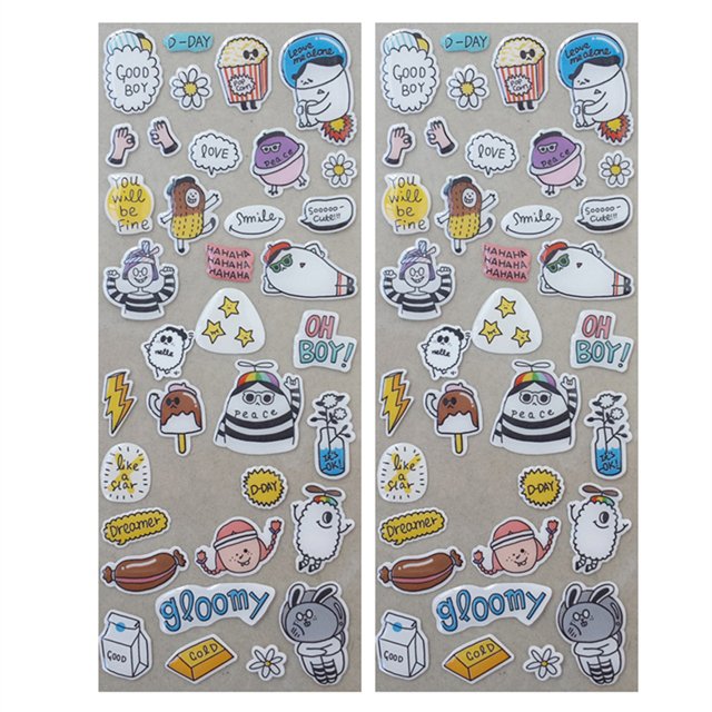 Diy skateboard guitar decoration graffiti epoxy sticker, children's cartoon gift detachable waterproof PVC epoxy sticker