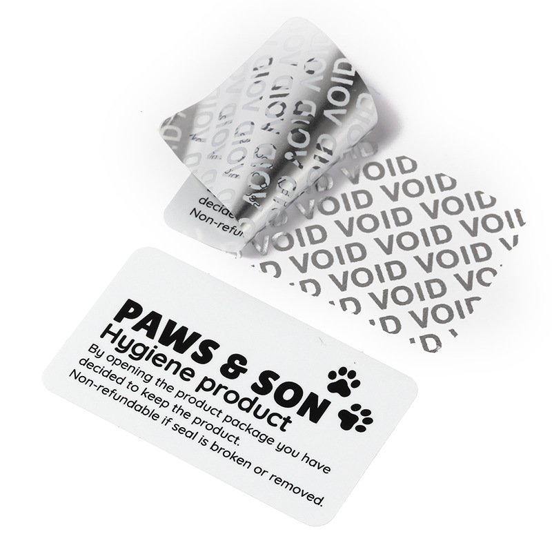 Custom Adhesive Warranty Void Seal Sticker Printed Tamper Evident Silver Void Labels Tamper Proof Label