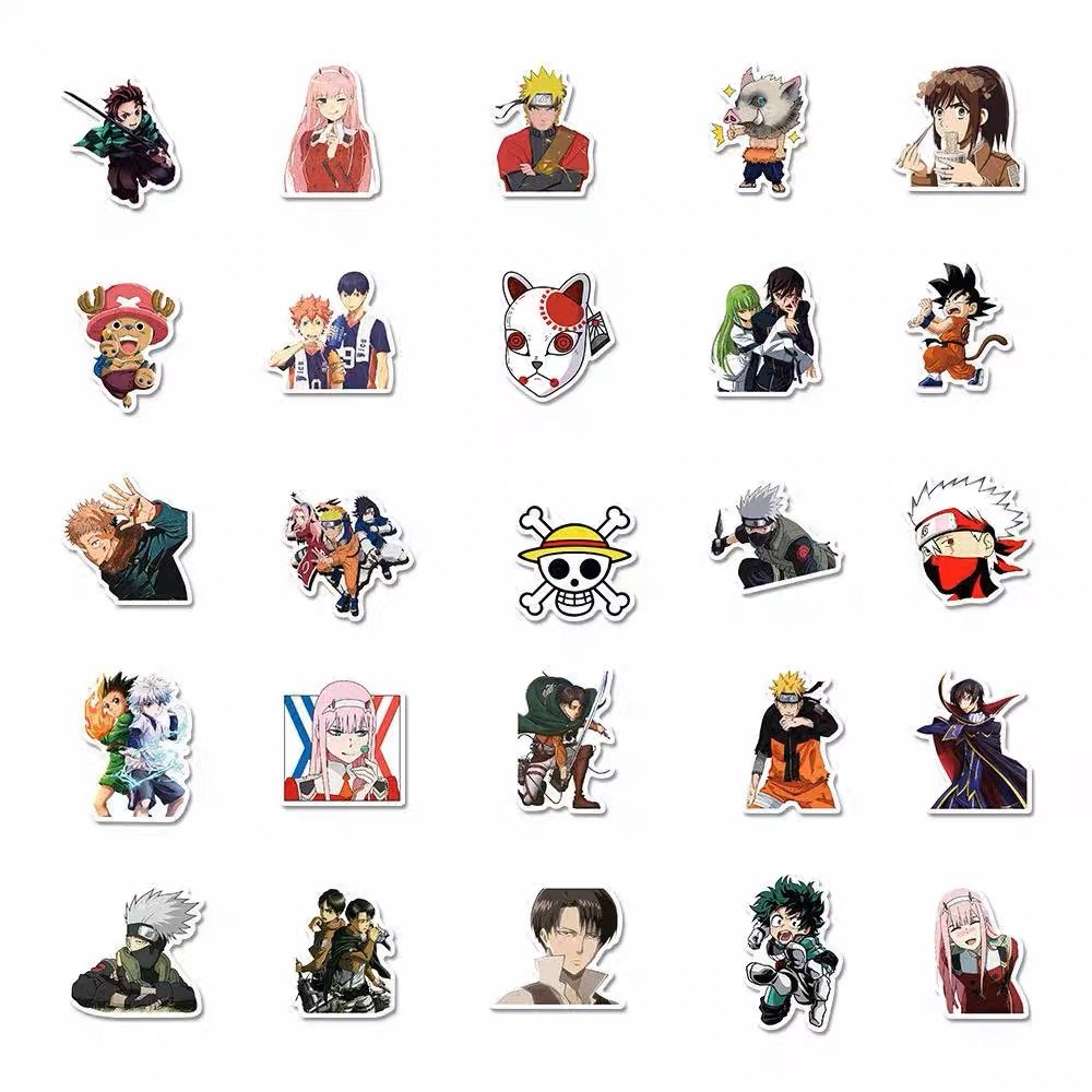 Hot Self Stickers Anime Demon Slayer Kimetsu No Yai Doodle For Suitcase Trolley Case Notebook Phone Sticker Custom