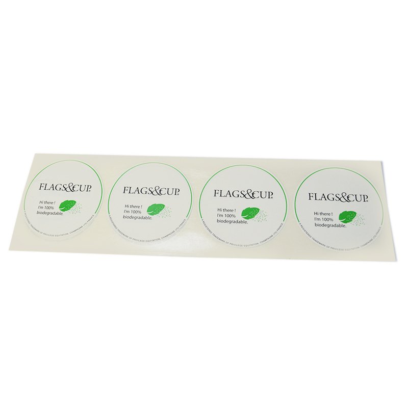 Biodegradable Custom Stickers Printing Roll Adhesive Sticker Labels Compostable Waterproof Die Cut Sticker Printing