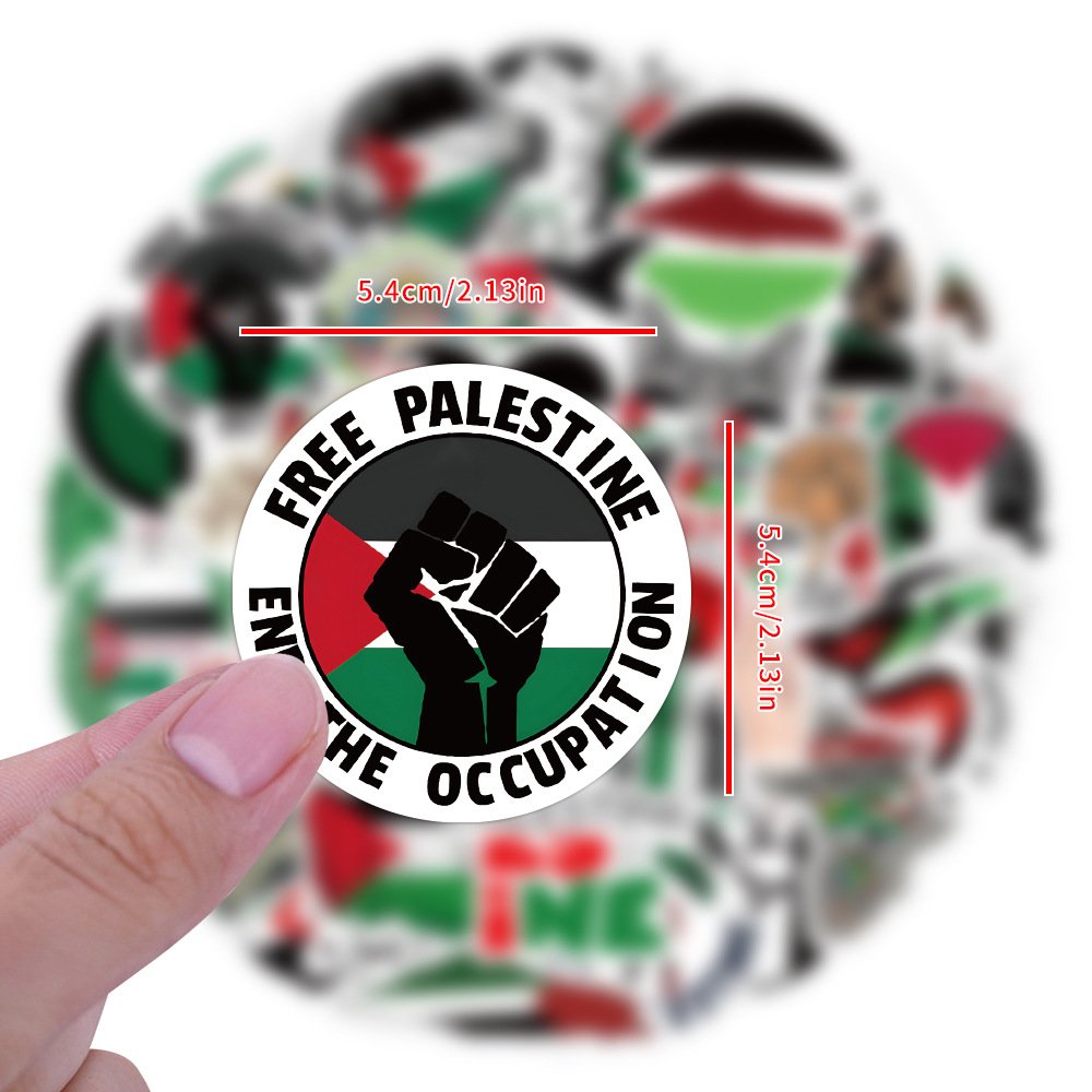 60 Palestine graffiti stickers decorated luggage water bottle mobile phone computer waterproof sticker