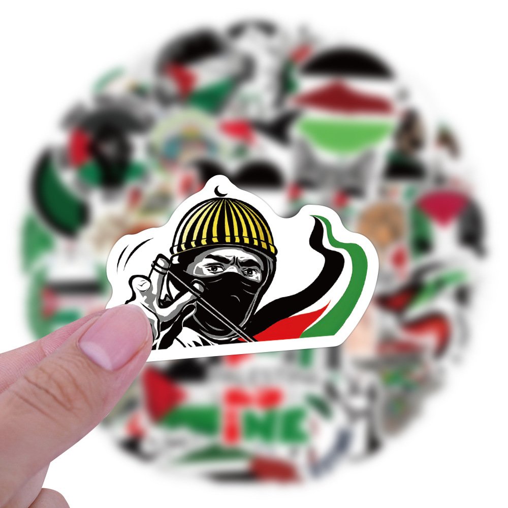 60 Palestine graffiti stickers decorated luggage water bottle mobile phone computer waterproof sticker
