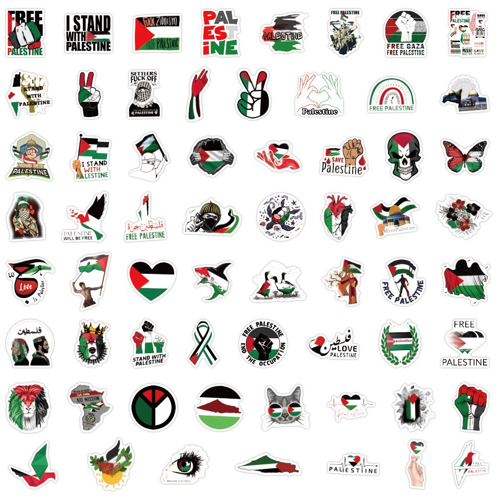 60 Palestine graffiti stickers decorated luggage water bottle mobile phone computer waterproof sticker
