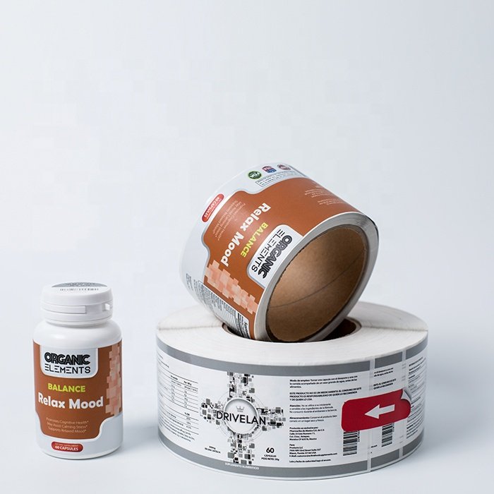 factory custom protein dietary supplements sticker organic nutrition sports supplement vitamins roll BOPP printing bottle label