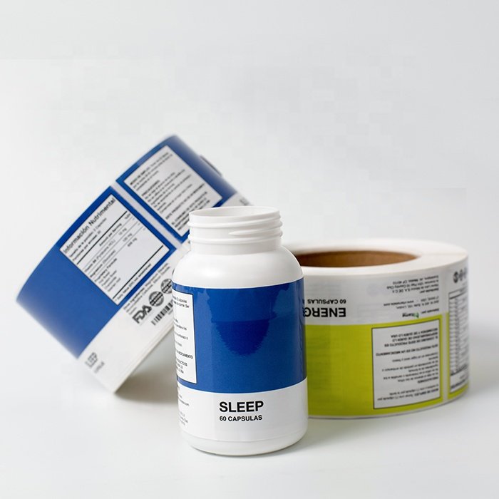 factory custom protein dietary supplements sticker organic nutrition sports supplement vitamins roll BOPP printing bottle label