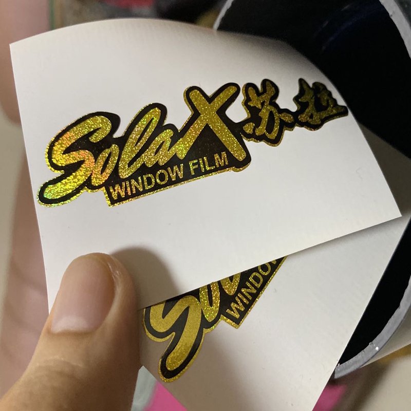 Customized die cut reflective holographic sticker