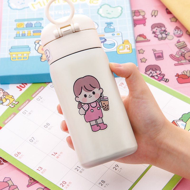 Kawaii Daily Advertising PVC Waterproof Decoration Stickers Scrapbooking DIY Diary Stationery Sticker