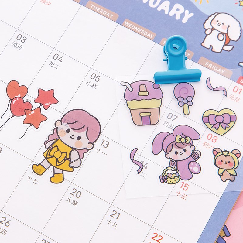 Kawaii Daily Advertising PVC Waterproof Decoration Stickers Scrapbooking DIY Diary Stationery Sticker