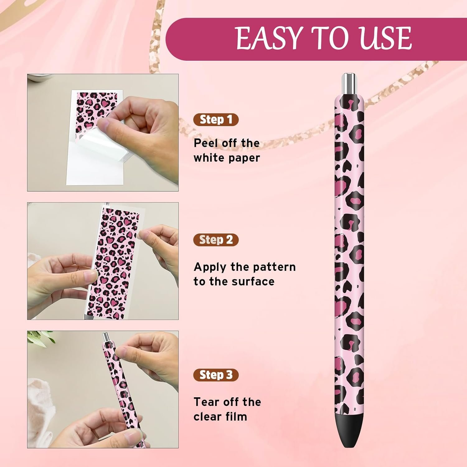 Cow Print UV DTF Pen Wraps Leopard Print UV Stickers for Pen Zebra Dog Paw Decals Waterproof UV DTF Transfer Sticker for DIY Pen