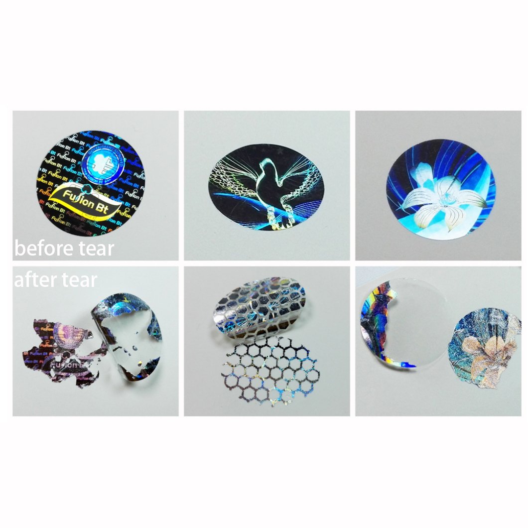 Custom printing tamper proof seal sticker holographic logo security hologram void sticker roll warranty void sticker label