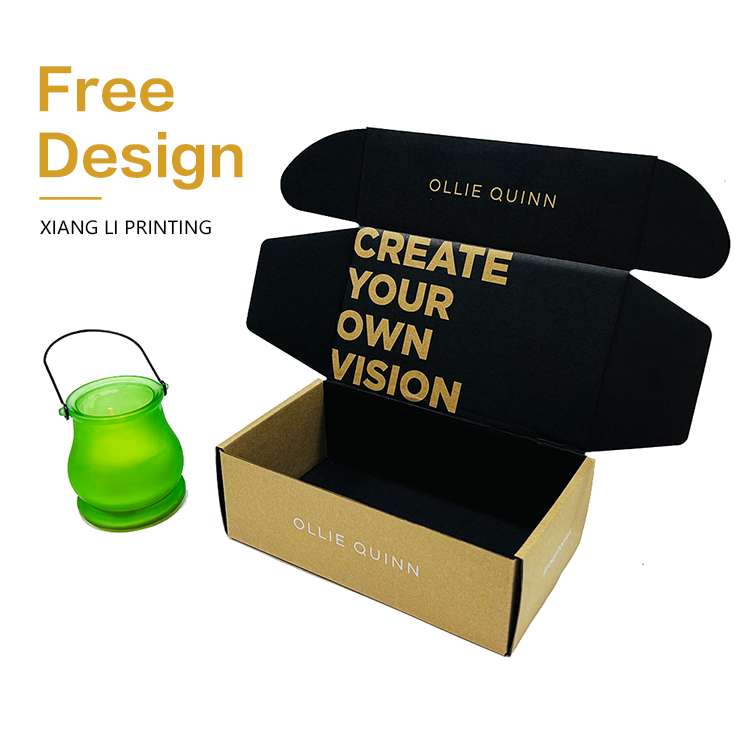 Mailer Box,durable Clothing / Gift / Shoes Paper Packaging Cardboard Shipping Boxes Bio Degradable Custom Logo Printed Black 001