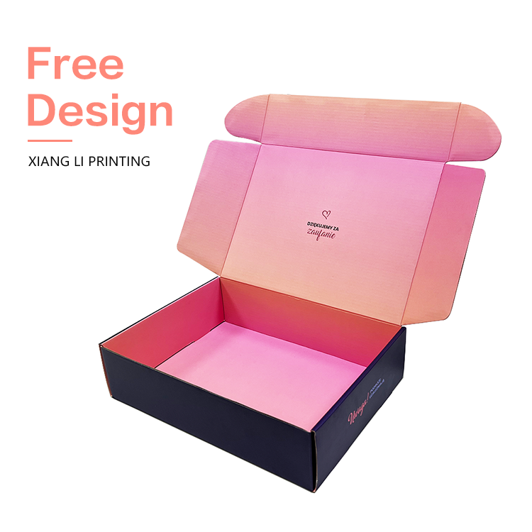 Mailer Box,durable Clothing / Gift / Shoes Paper Packaging Cardboard Shipping Boxes Bio Degradable Custom Logo Printed Black 001