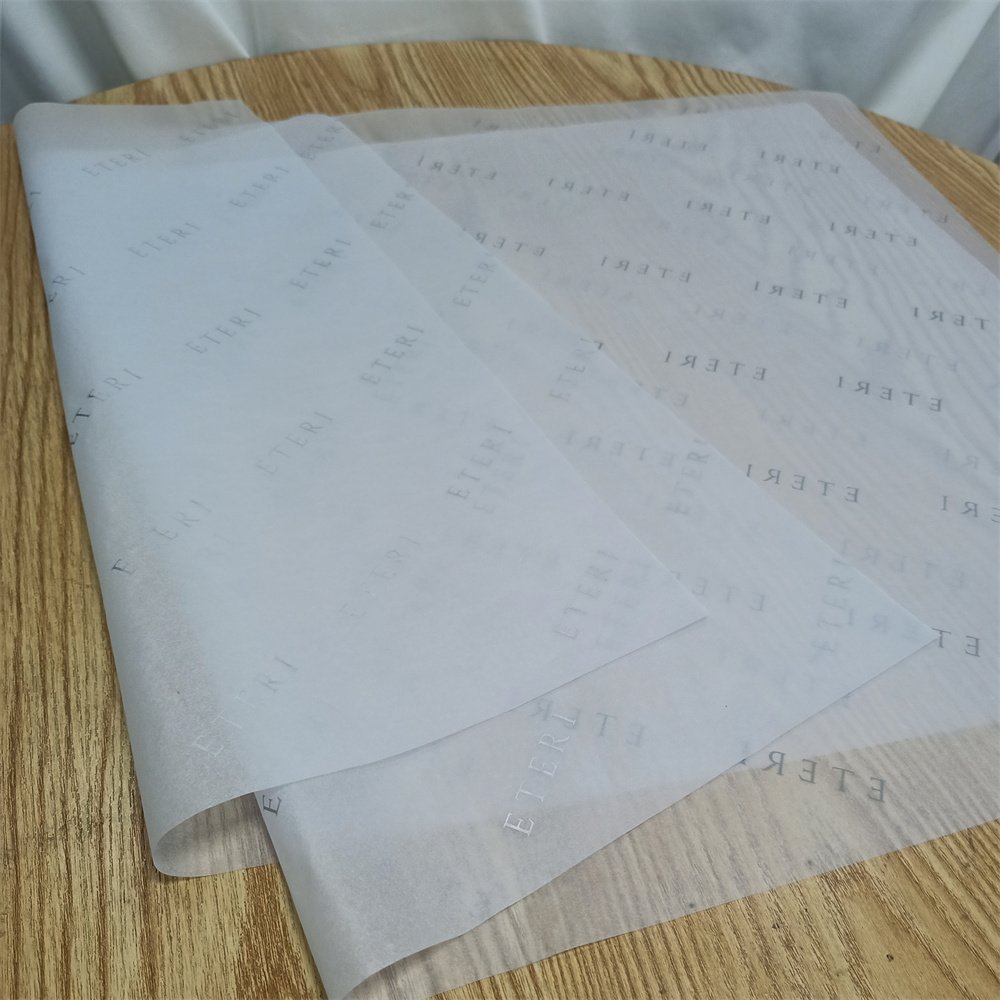 High Quality Custom Print silver logo Wrapping Tissue Paper with company logo stickers For Soap clothes packaging