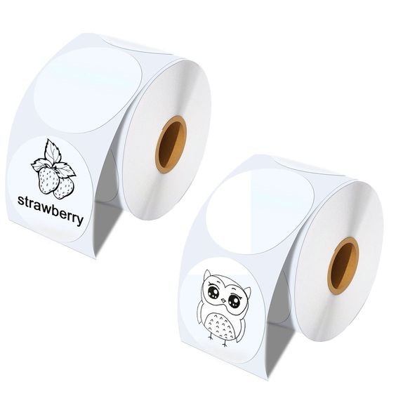 Custom Logo Sticker PVC Synthetic Paper Adhesive Vinyl Waterproof Roll Printed Plastic Circle Brand Logo Sticker Stamping