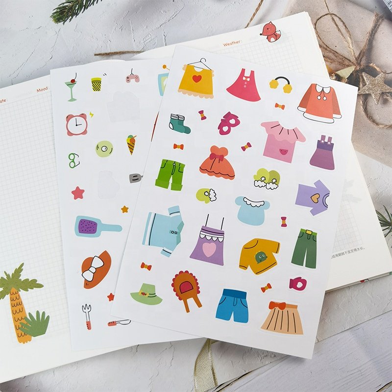 Best Selling Waterproof Custom PVC Self Adhesive Vinyl Stickers Removable Easy Peel Off Kiss Cut Logo Printing Sticker Sheet