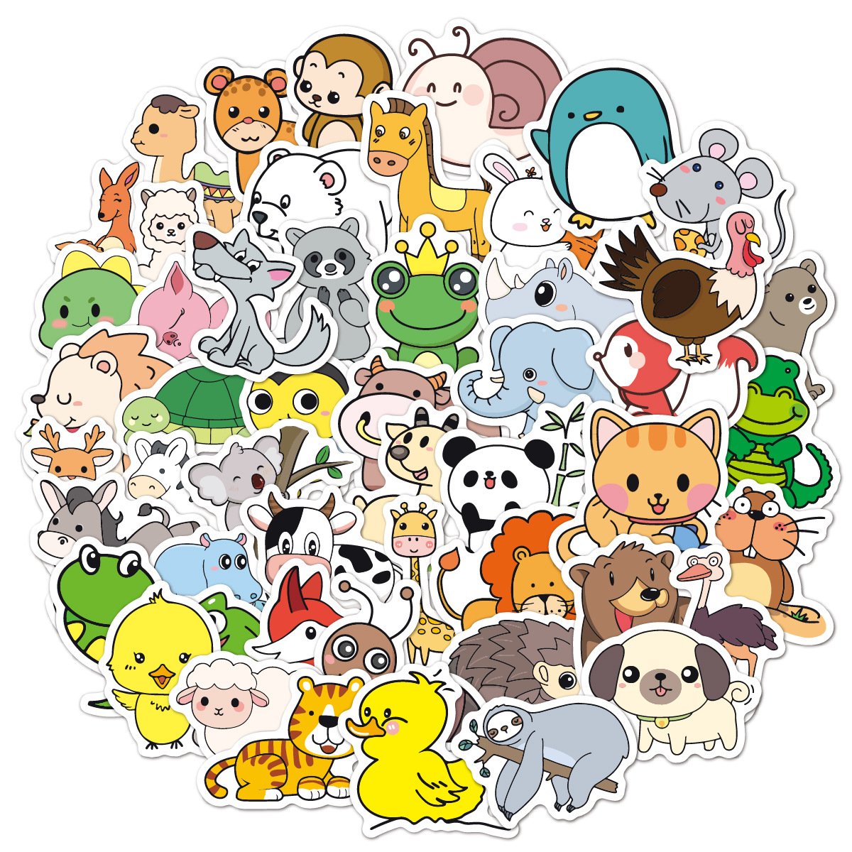 Wholesale 50pcs/bag Reaty to Ship Custom Waterproof Vinyl Adhesive PVC Die Cut Sticker Logo Label Printing Stickers