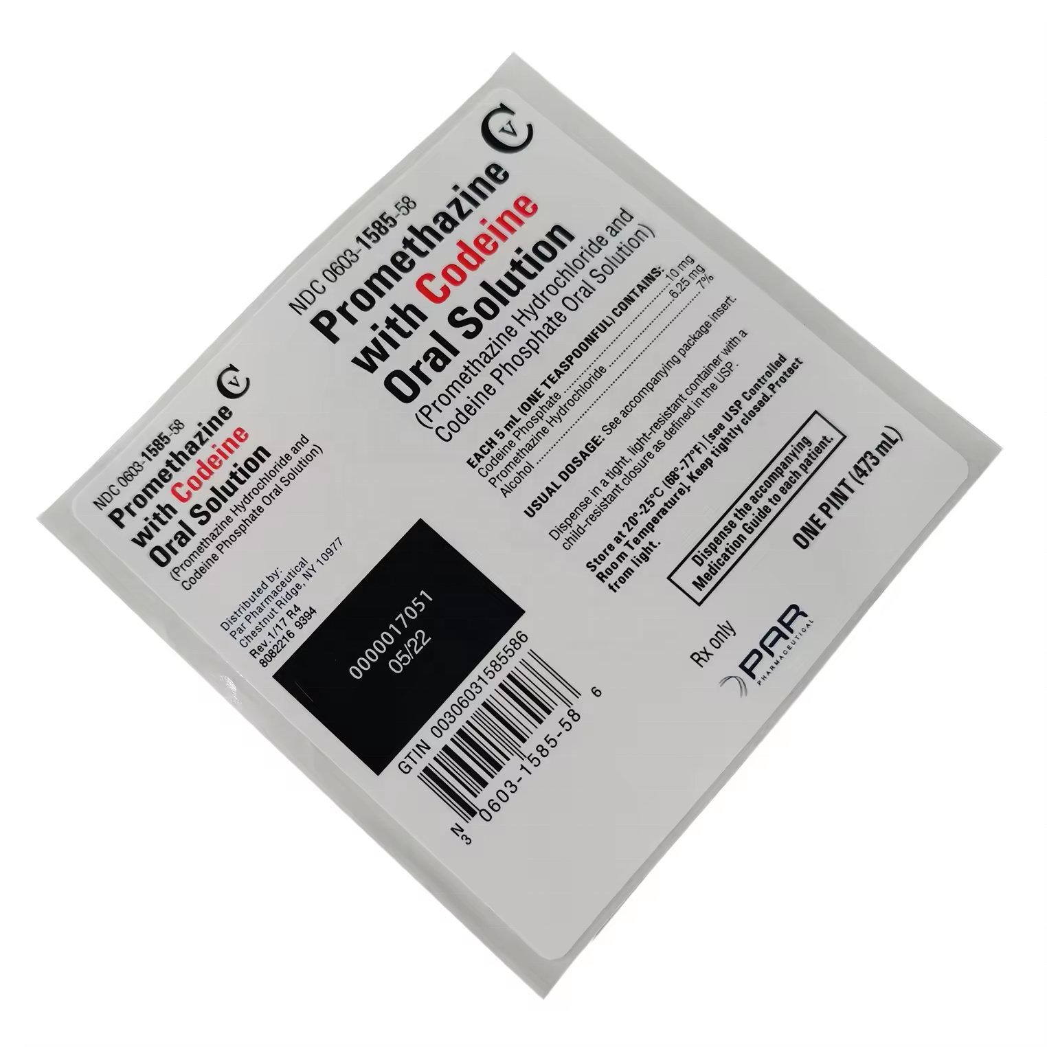 2024 manufacturer high grade 8oz 16oz Qualitest Quagen Wockhardt TRIS Akorn cough syrup labels