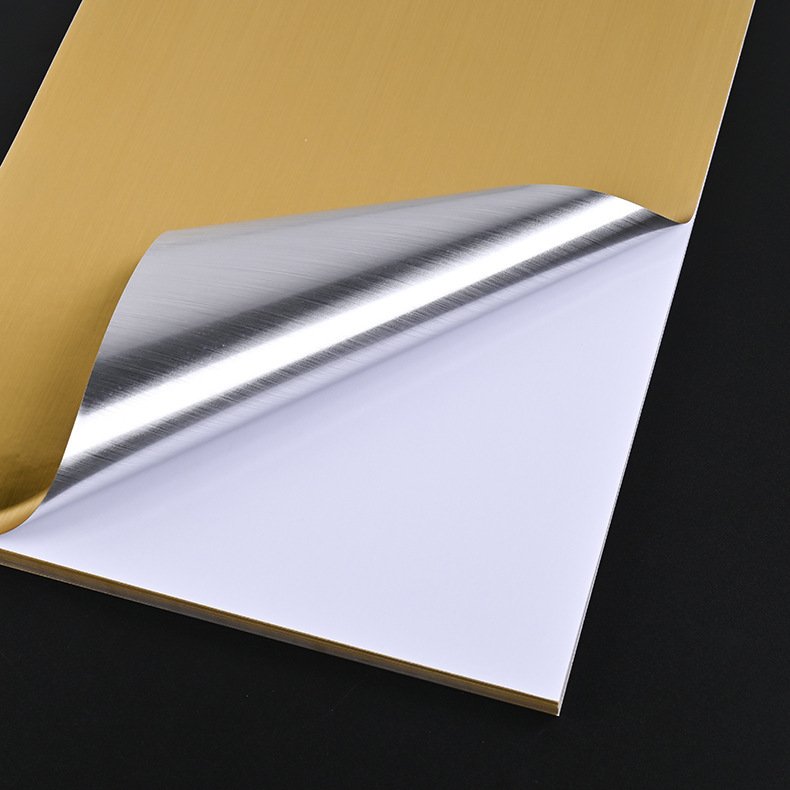 Printable Waterproof A4 Brushed Gold PET Sticker Paper For Inkjet Printer 8.5x11