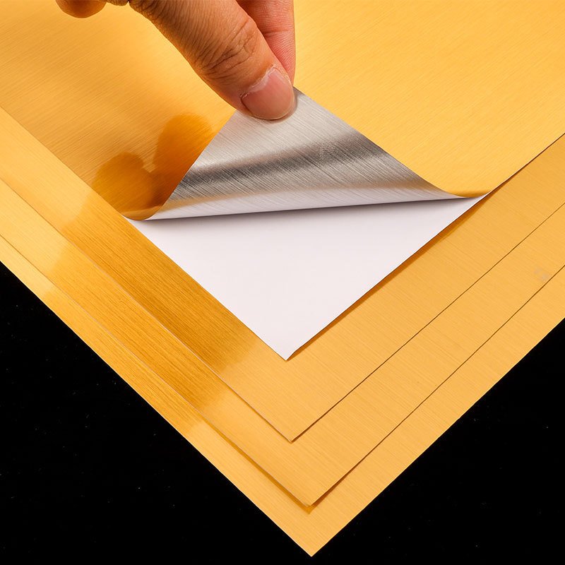 Printable Waterproof A4 Brushed Gold PET Sticker Paper For Inkjet Printer 8.5x11