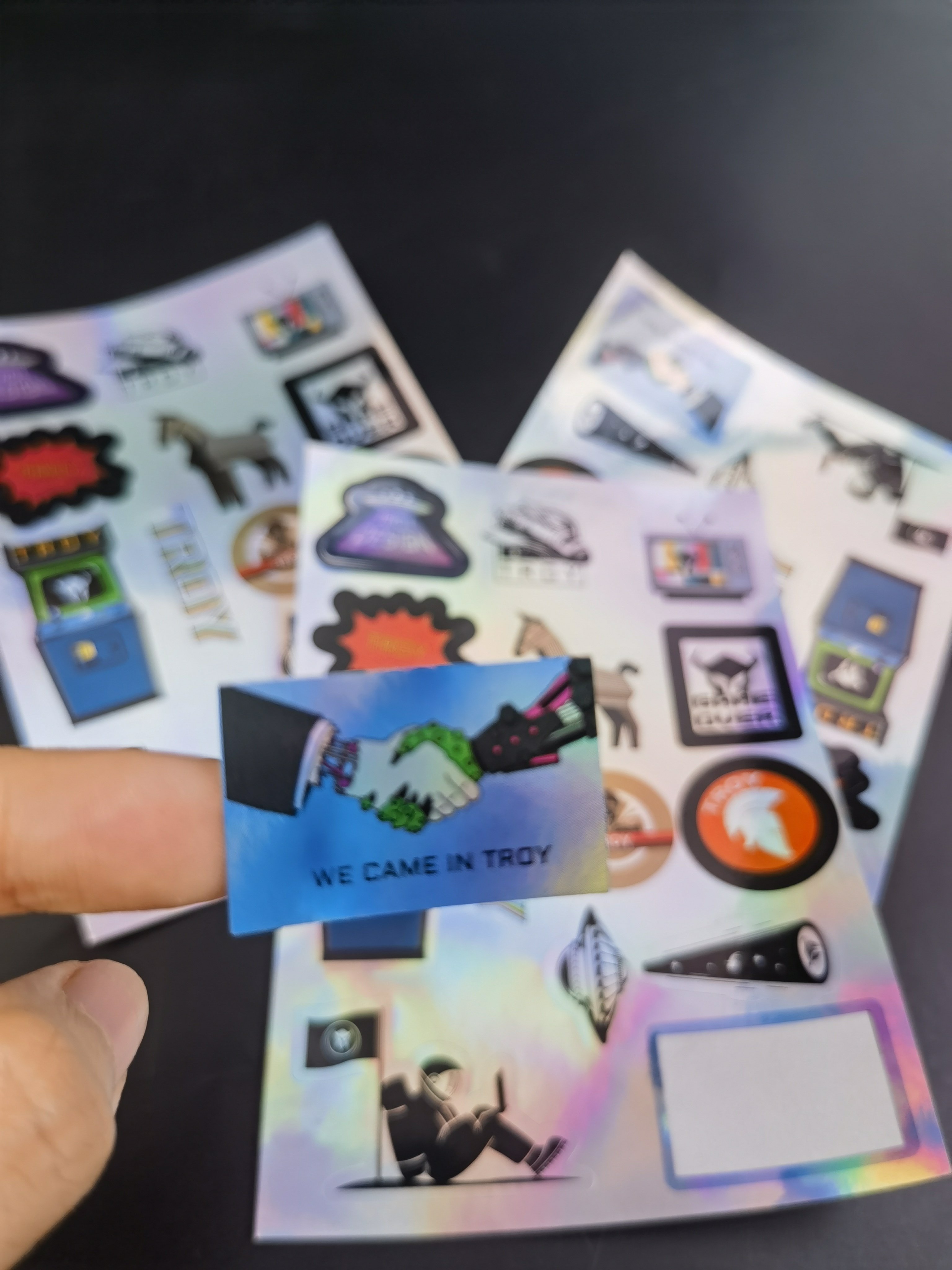 Custom Shape Cut Holographic Sticker Aluminium Foil Custom Sticker Logo