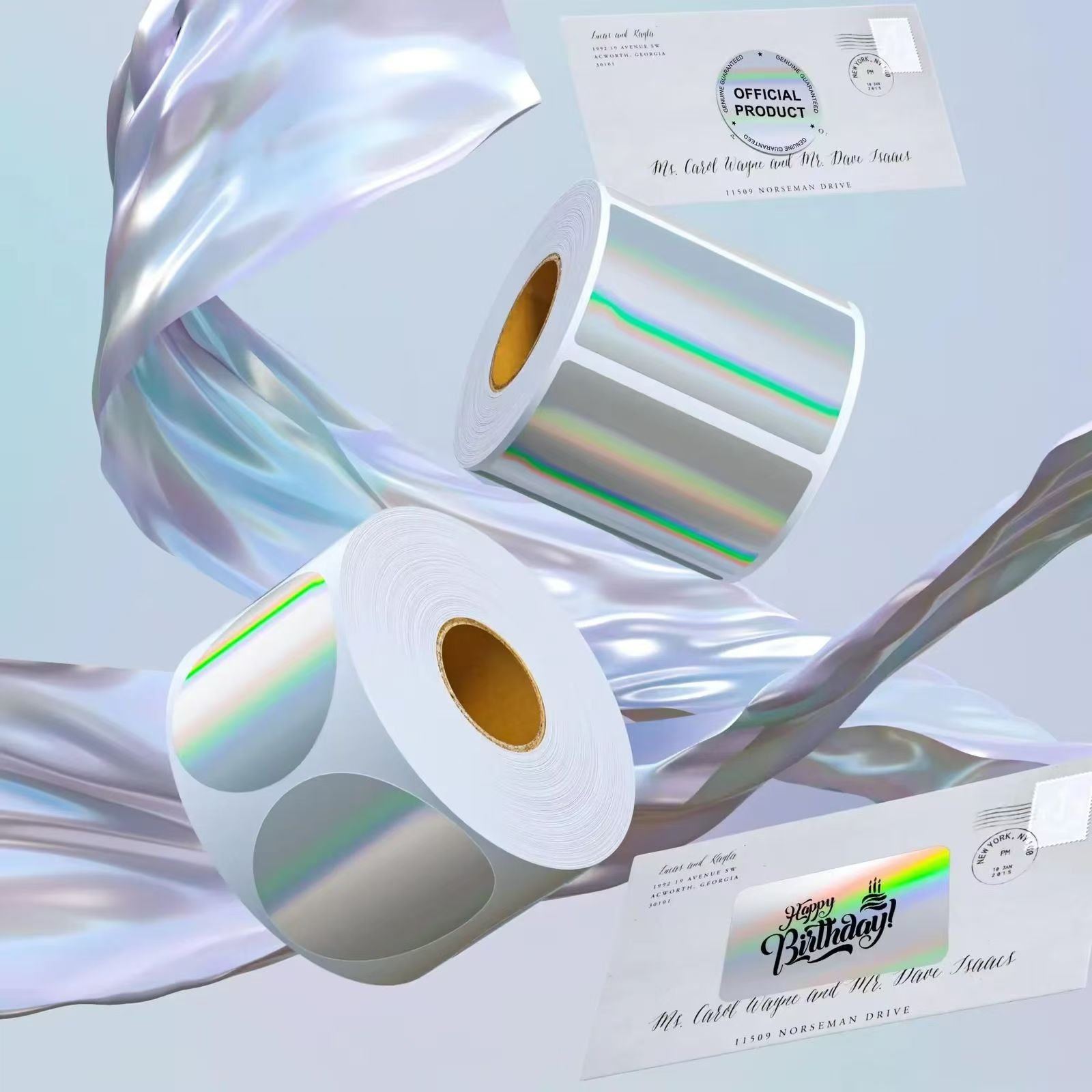 Custom Shape Cut Holographic Sticker Aluminium Foil Custom Sticker Logo