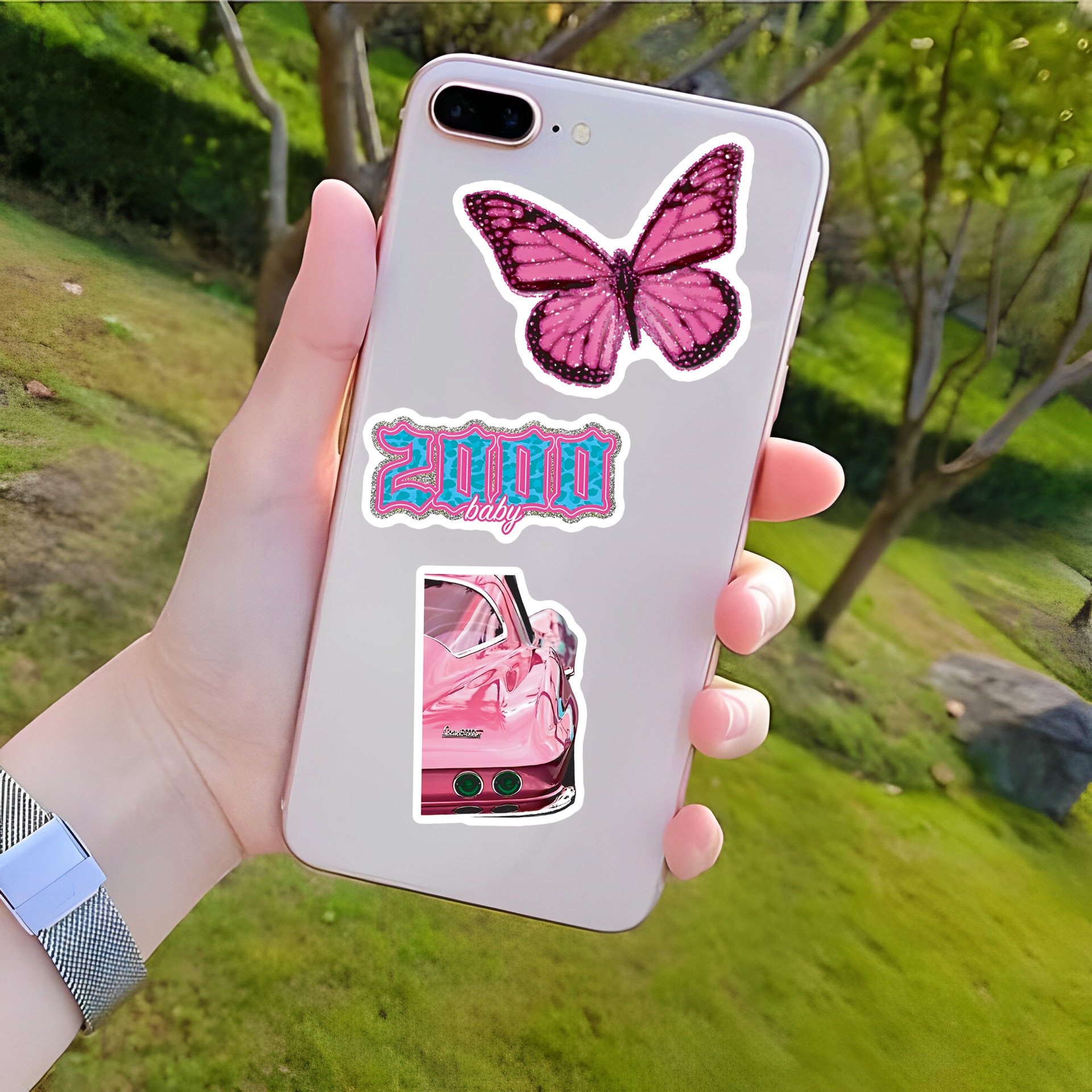 50Pcs Trendy Y2K Love Pink Graffiti Stickers For Girl Laptop Phone Decor Ins Style Sexy Women DIY Sticker