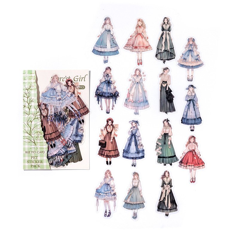 30pcs/pack PET Sticker Pack Life Highlights Series Exquisite Girl Creative Collage Handbook Material paper lovely