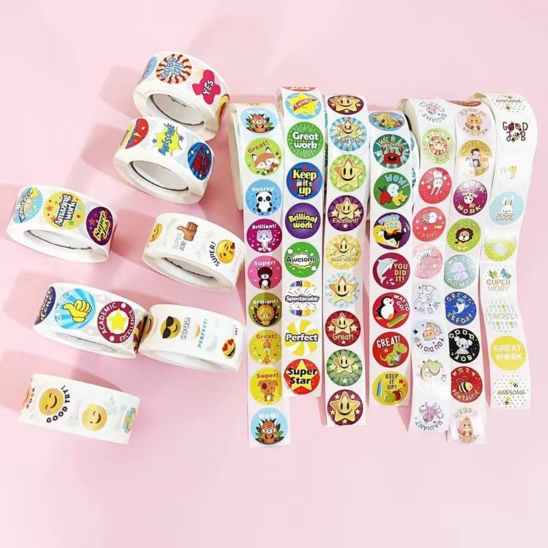 Self Adhesive Printable Paper Sticker Screen Printing Roll Label Round Stickers For Buyers Customized In Jumbo Rolls
