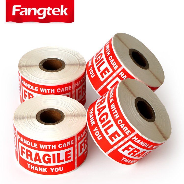 Factory Supply Warning Label Sticker Fragile Handle With Care Self Adhesive 500 Labels Roll