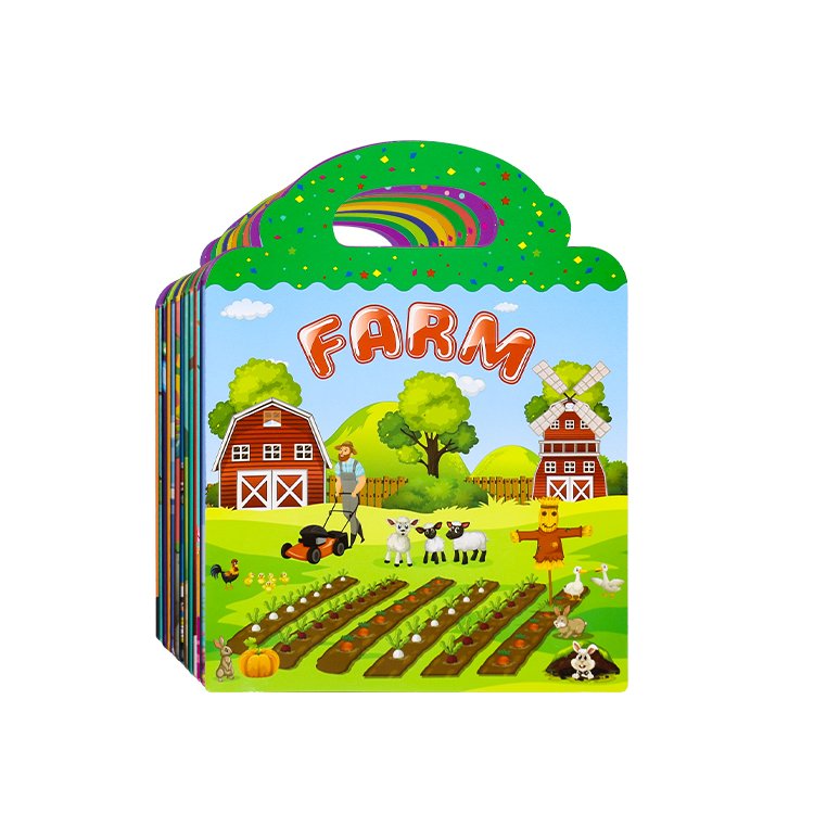 Custom 15 designs kids sticker book for Game dress up gift reusable sticker book printing