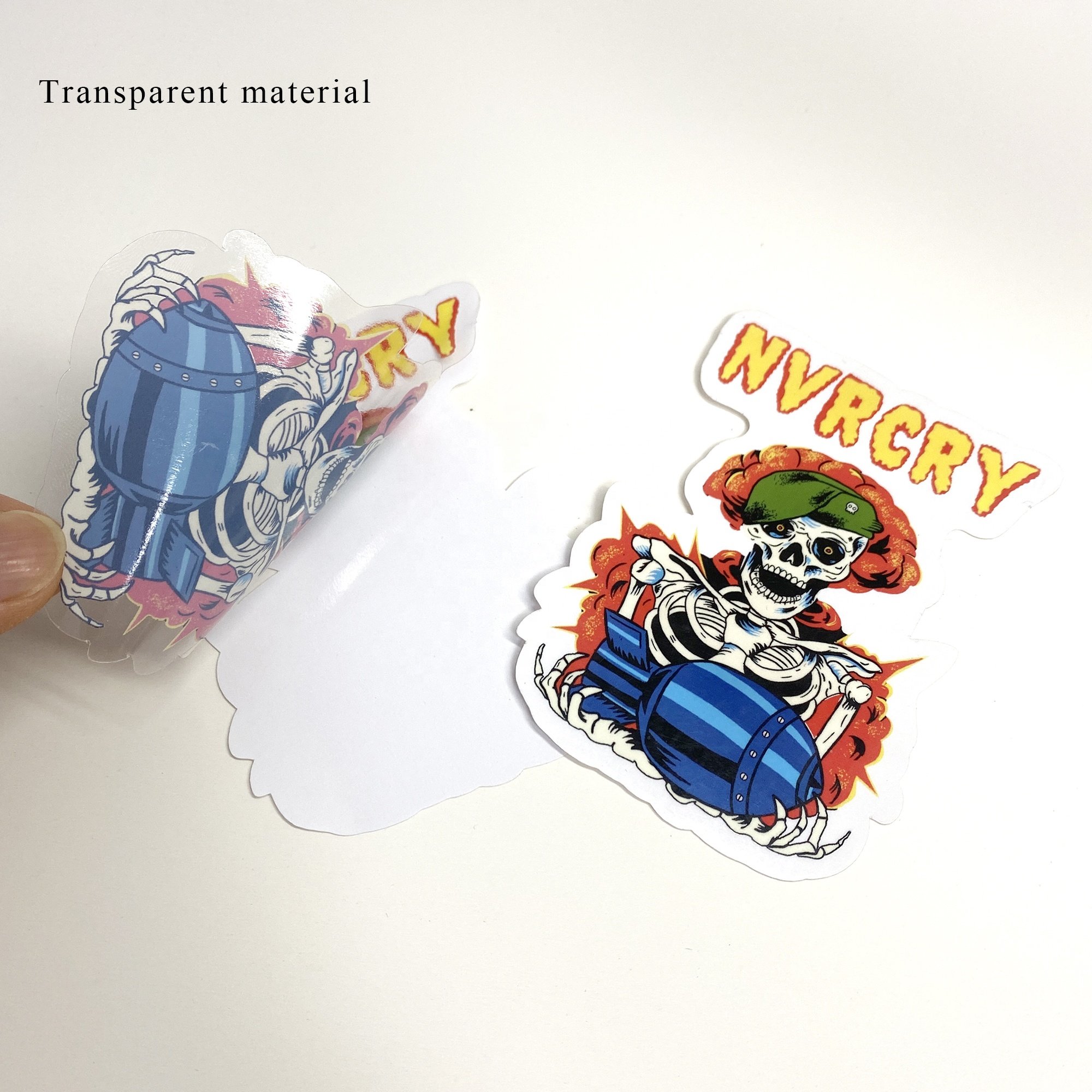 Custom Die Cut Logo label Printing Durable White Vinyl Transparent Adhesive Waterproof Die Cut Stickers Sheet