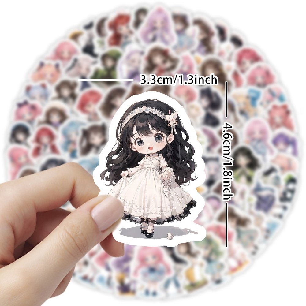 103PCS Loli Girl Cartoon Decor Stickers Custom Waterproof Vinyl Luggage Laptop Skateboard DIY Young Girl Kawaii Cute Stickers