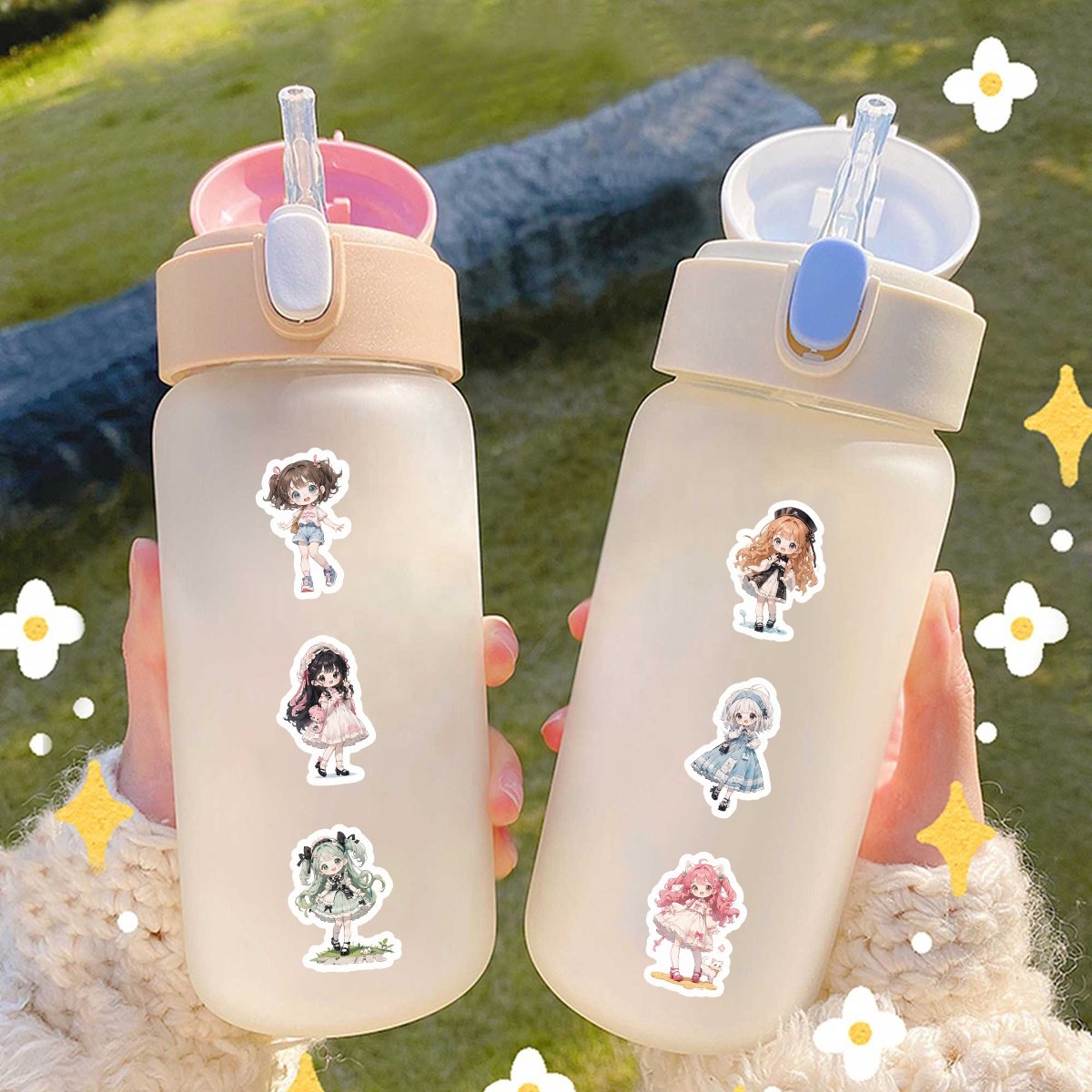 103PCS Loli Girl Cartoon Decor Stickers Custom Waterproof Vinyl Luggage Laptop Skateboard DIY Young Girl Kawaii Cute Stickers