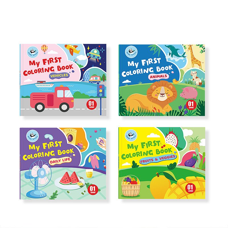 Promotional Cartoon Sticker Education Story Activity Puzzle Kindergarten Cartoon Coloring Books for Children