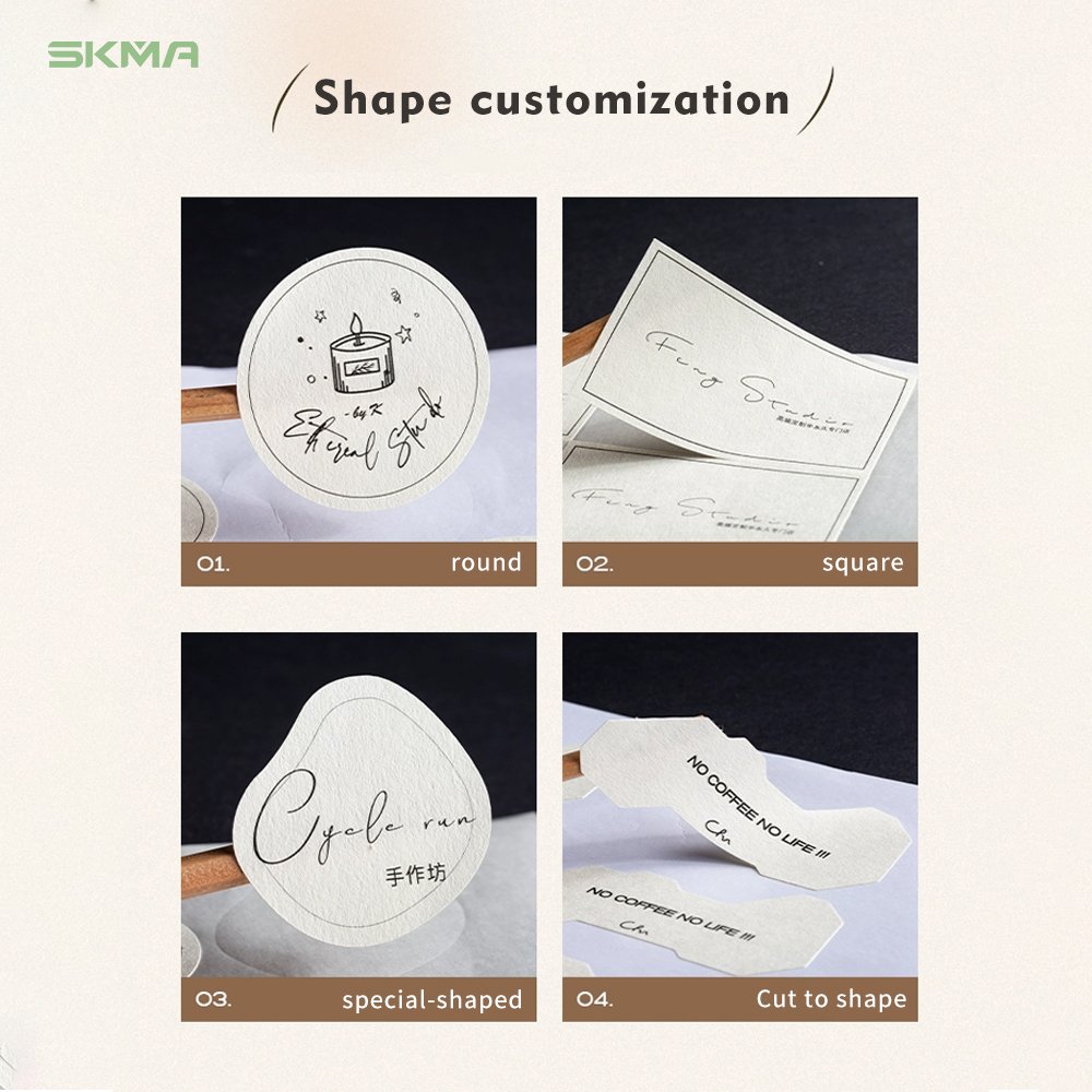 2024 Milk Tea Shop Hot Sale Stickers Customized Logo Stickers Roll Self-Adhesive Sticker Bottles Label Different Shape