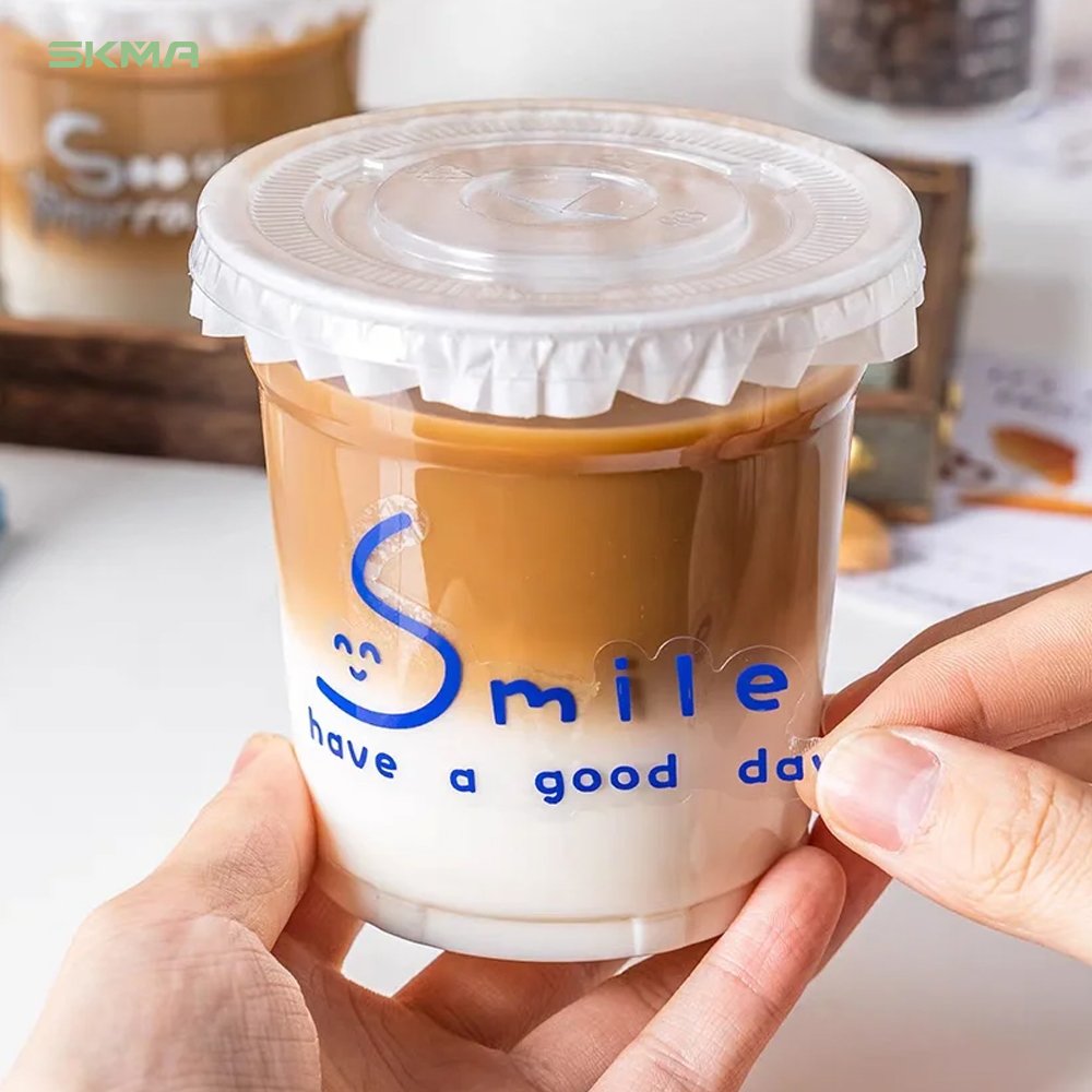 2024 Milk Tea Shop Hot Sale Stickers Customized Logo Stickers Roll Self-Adhesive Sticker Bottles Label Different Shape